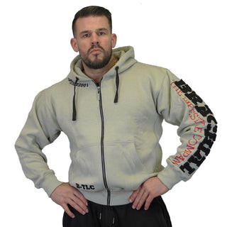 Brachial Zip Hoodie Gym - Light Grey/Black - Urban Gym Wear