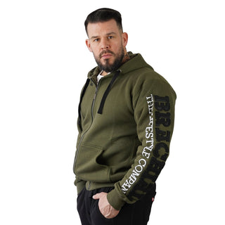 Brachial Zip Hoodie Gym - Military Green/Black - Urban Gym Wear