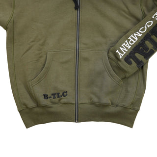 Brachial Zip Hoodie Gym - Military Green/Black - Urban Gym Wear