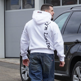 Brachial Zip Hoodie Gym - White/Black - Urban Gym Wear