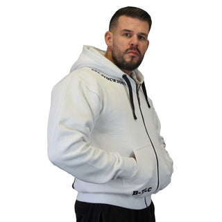 Brachial Zip Hoodie Gym - White/Black - Urban Gym Wear