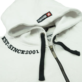 Brachial Zip Hoodie Gym - White/Black - Urban Gym Wear