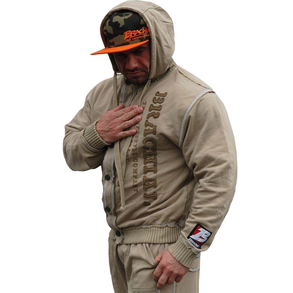 Brachial Zip Hoody Solid - Desert - Urban Gym Wear