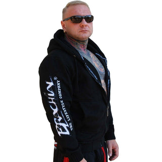 Brachial Zip Hoody Special - Black-White - Urban Gym Wear