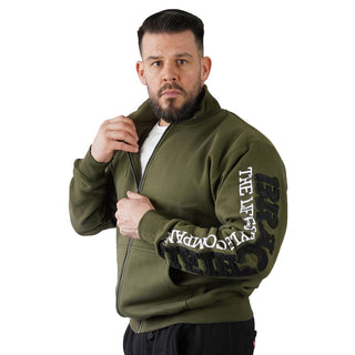 Brachial Zip Sweater Gym - Military Green/Black - Urban Gym Wear