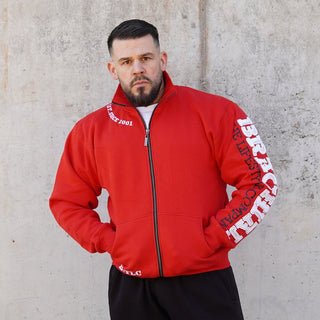 Brachial Zip Sweater Gym - Red/White - Urban Gym Wear