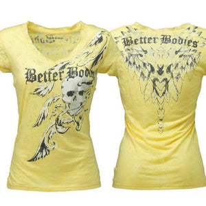 Better Bodies Burnout Tee - Pale Yellow