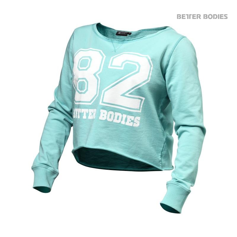 Better Bodies Cropped Sweater - Light Aqua