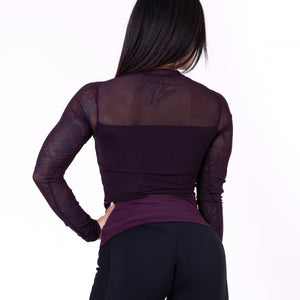 Nebbia Flash-Mesh Longsleeve Shirt 664 - Burgundy