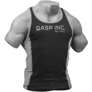 GASP 2-Colour Rib Tank - Black-Grey - Urban Gym Wear