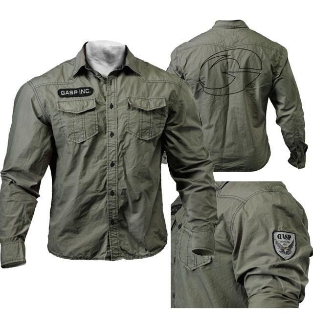 GASP Army Shirt - Wash Khaki - Urban Gym Wear