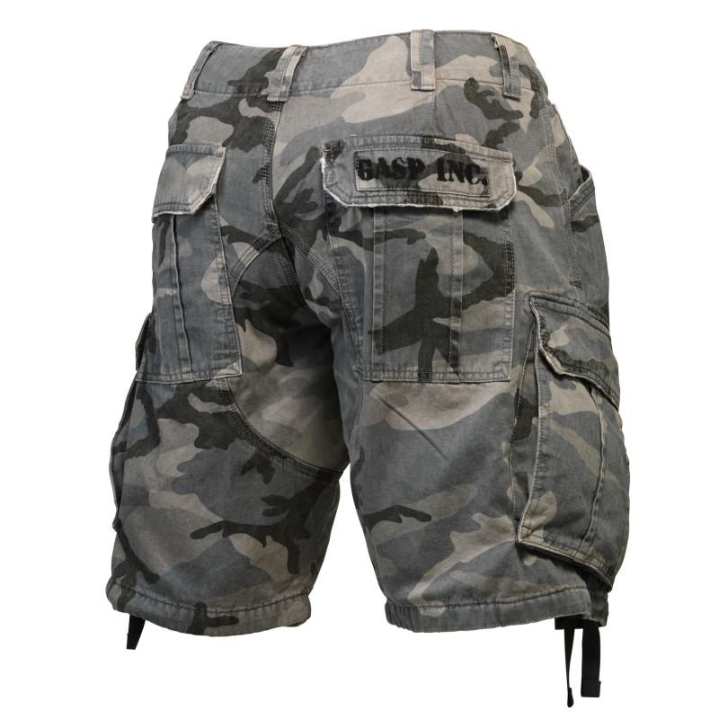 GASP Army Shorts - Grey Camo Print – Urban Gym Wear