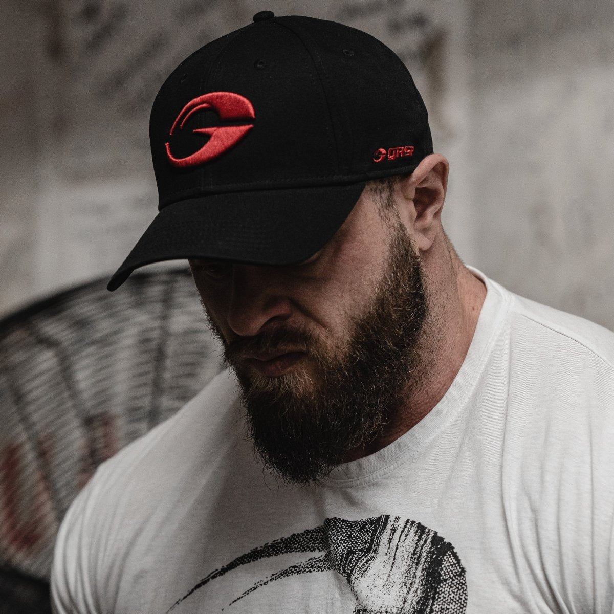 GASP Baseball Cap Black/Red Urban Gym Wear - Main Image