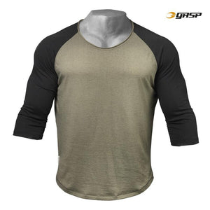 GASP Broad Street 3-4 Sleeve Tee - Wash Green-Black - Urban Gym Wear
