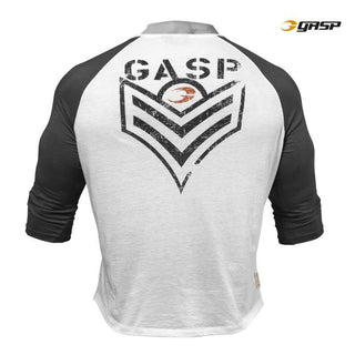 GASP Broad Street 3-4 Sleeve Tee - White-Grey - Urban Gym Wear