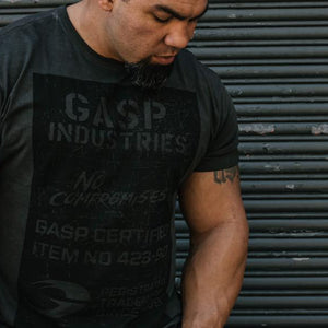 GASP Broad Street Print Tee - Wash Black - Urban Gym Wear