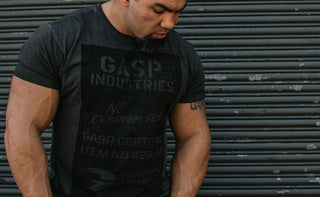 GASP Broad Street Print Tee - Wash Black - Urban Gym Wear