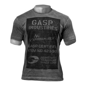 GASP Broad Street Print Tee - Wash Black - Urban Gym Wear