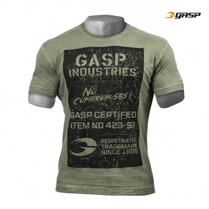 GASP Broad Street Print Tee - Wash Green - Urban Gym Wear
