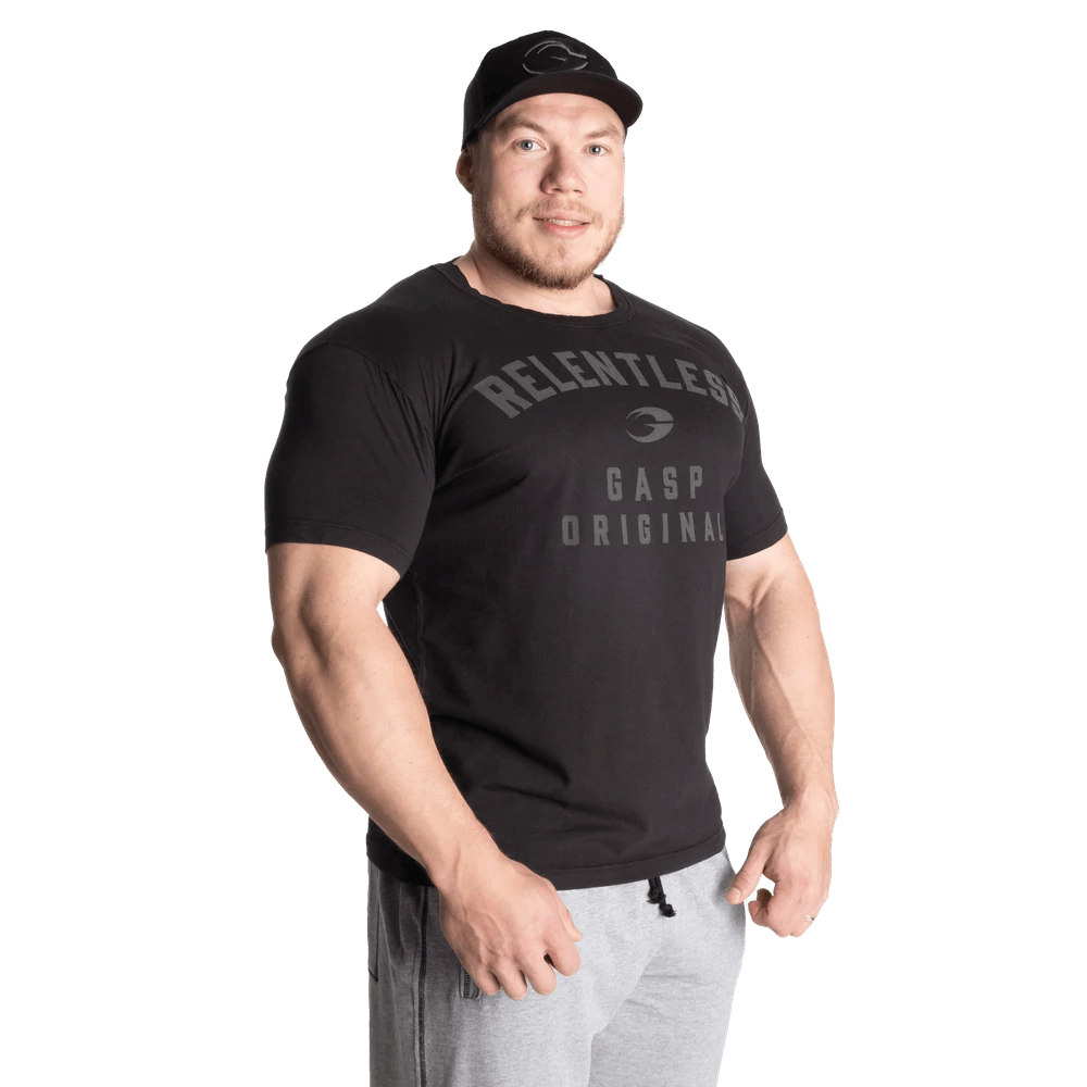 GASP Chinese Relentless Tee - Washed Black - Urban Gym Wear