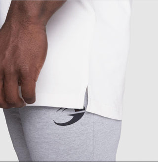 GASP Classic Tapered Tee Off - White - Urban Gym Wear