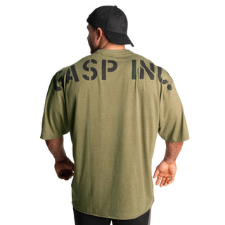 GASP Division Iron Tee - Army Green Melange - Urban Gym Wear