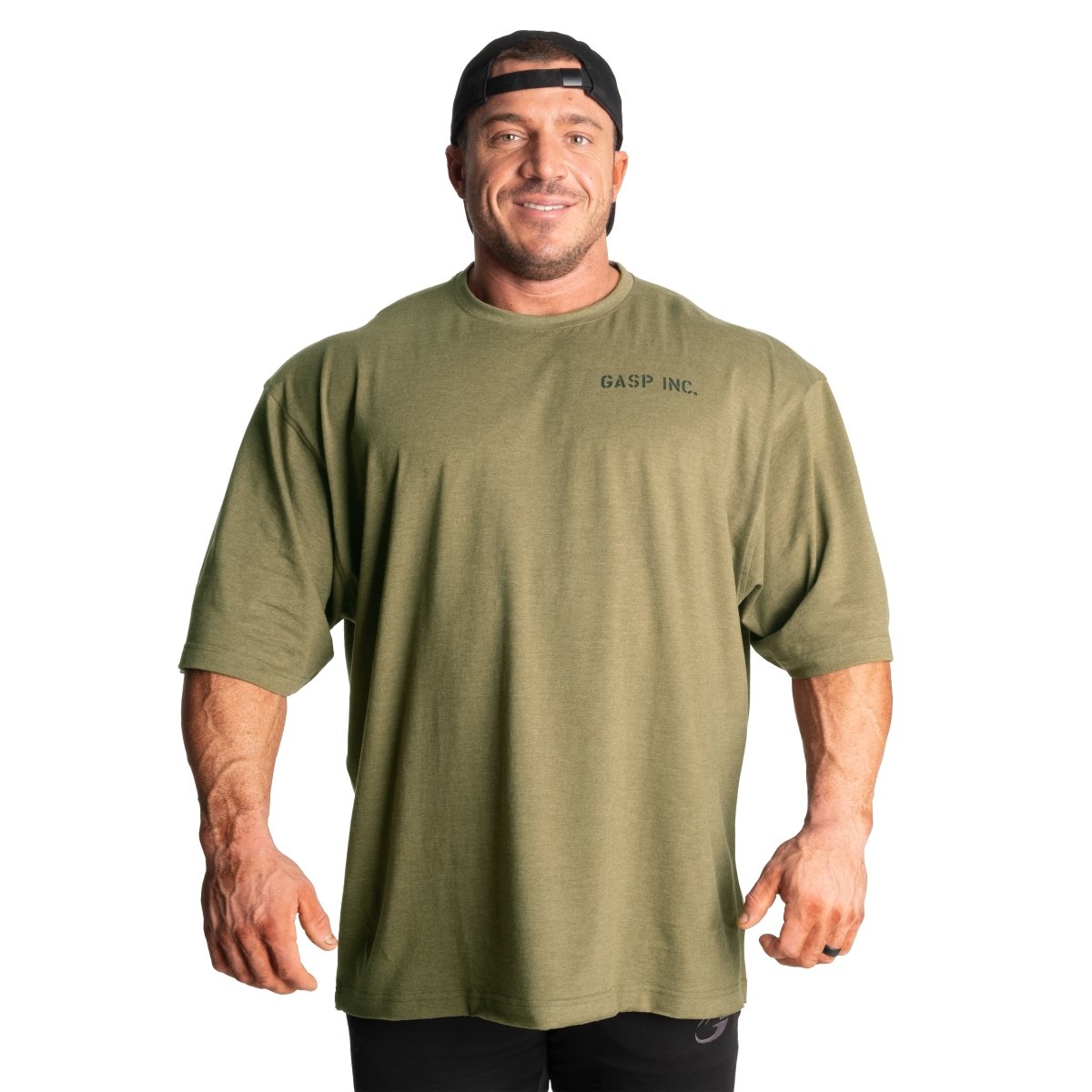 GASP Division Iron Tee - Army Green Melange - Urban Gym Wear