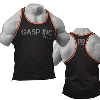 GASP Division Jersey Tank - Black-Flame - Urban Gym Wear