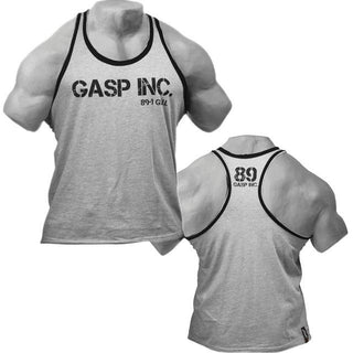 GASP Division Jersey Tank - Greymelange-Black - Urban Gym Wear