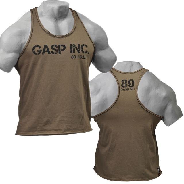 GASP Division Jersey Tank - Wash Khaki - Urban Gym Wear