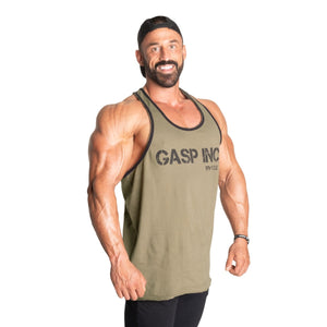 GASP Division Jersey Tank - Washed Green - Urban Gym Wear