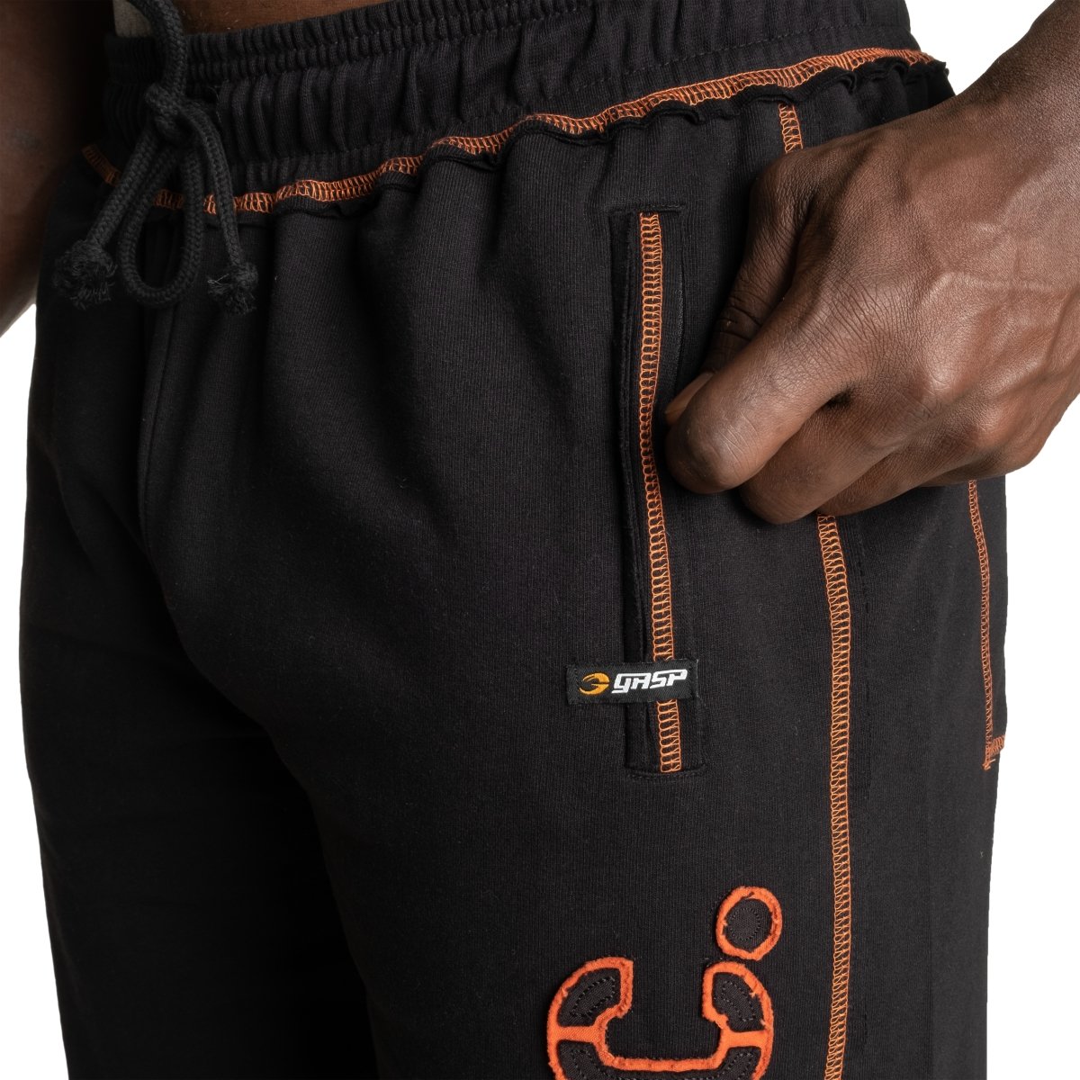 GASP Division Sweatpant - Black/Flame - Urban Gym Wear