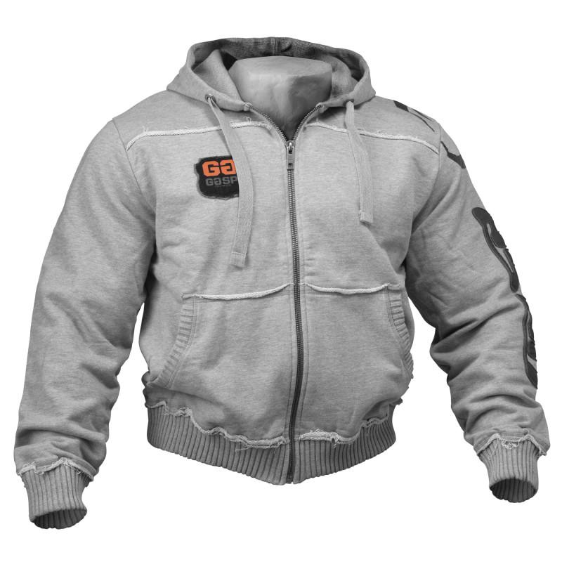 GASP Gym Hood Jacket - Grey - Urban Gym Wear