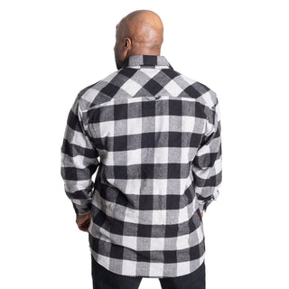 GASP Heavy Flannel Shirt - Grey/Black - Urban Gym Wear