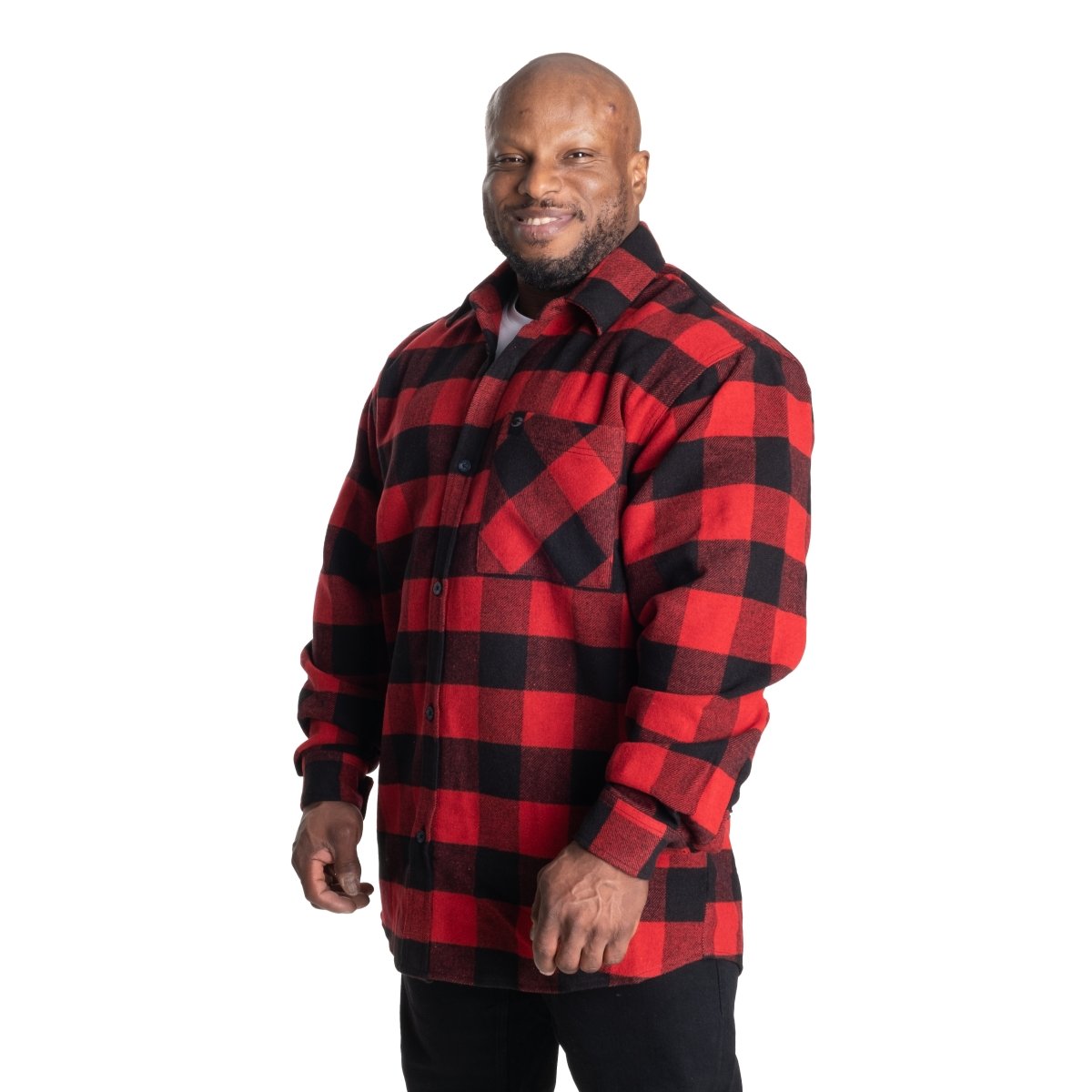 GASP Heavy Flannel Shirt - Red/Black - Urban Gym Wear
