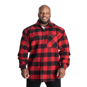 GASP Heavy Flannel Shirt - Red/Black - Urban Gym Wear