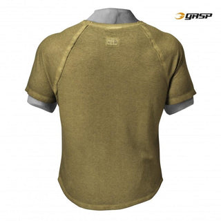GASP Heritage Raglan Tee - Military Olive - Urban Gym Wear