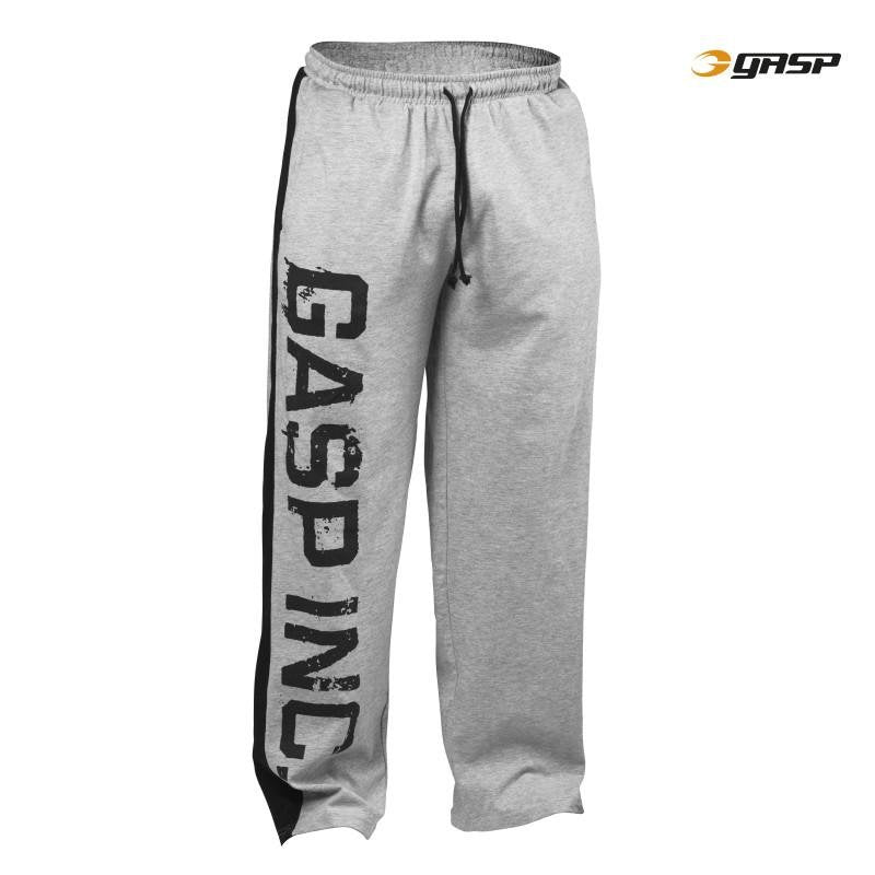 GASP Jersey Logo Pant - Greymelange-Black - Urban Gym Wear