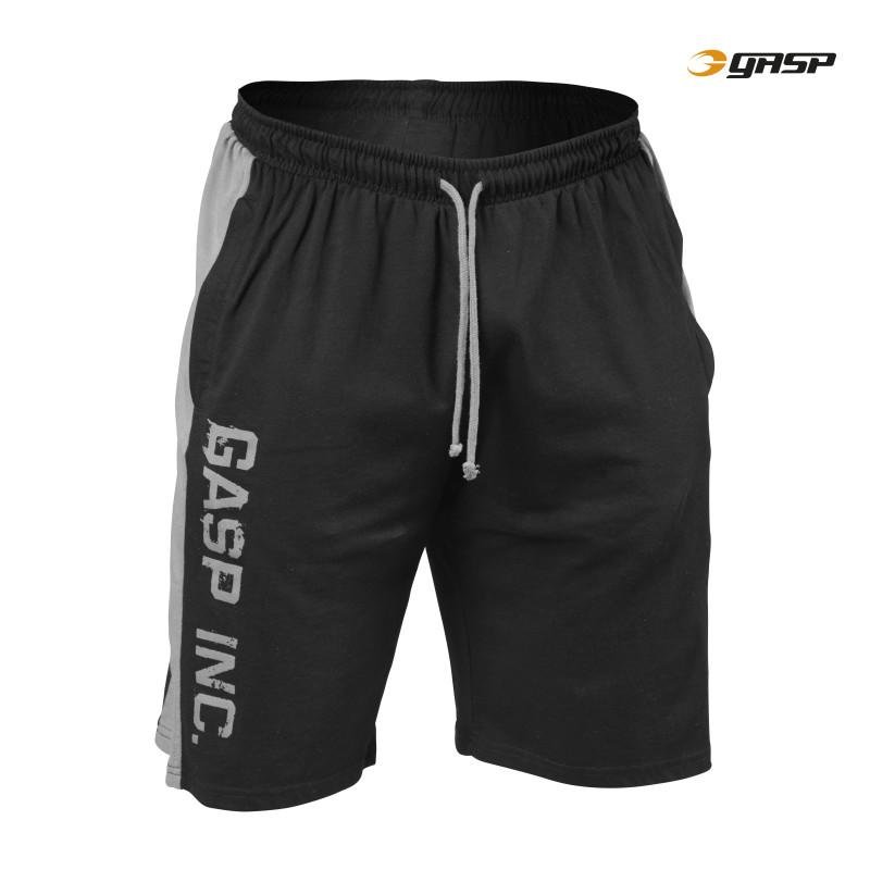 GASP Jersey Logo Shorts - Black-Grey - Urban Gym Wear