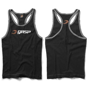 GASP Logo Rib T-Back - Black - Urban Gym Wear