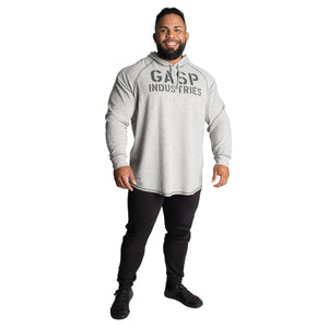 GASP Long Sleeve Thermal Hoodie - Greymelange - Urban Gym Wear