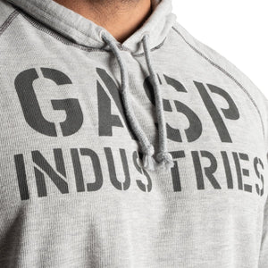 GASP Long Sleeve Thermal Hoodie - Greymelange - Urban Gym Wear