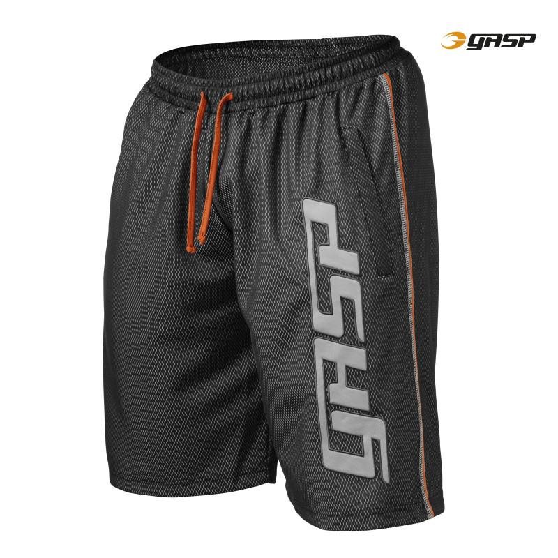 GASP Mesh Logo Shorts - Black - Urban Gym Wear