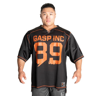 GASP No1 Football Tee - Black/Flame - Urban Gym Wear