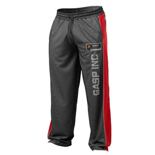 GASP No1 Mesh Pants - Black-Red - Urban Gym Wear