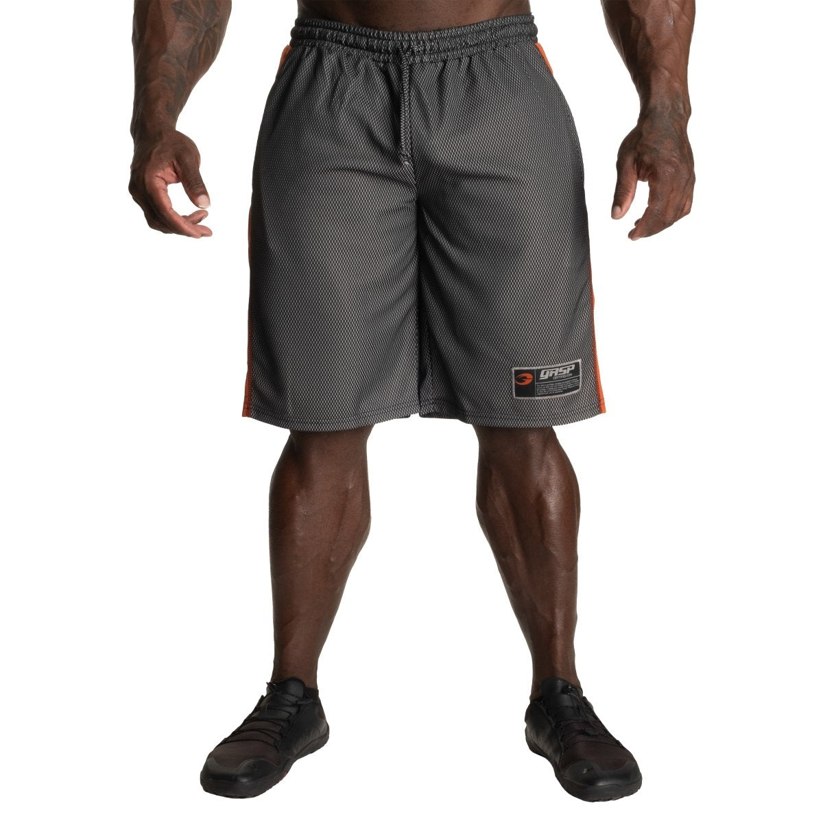 GASP No1 Mesh Shorts Black-Flame Urban Gym Wear - Main Image