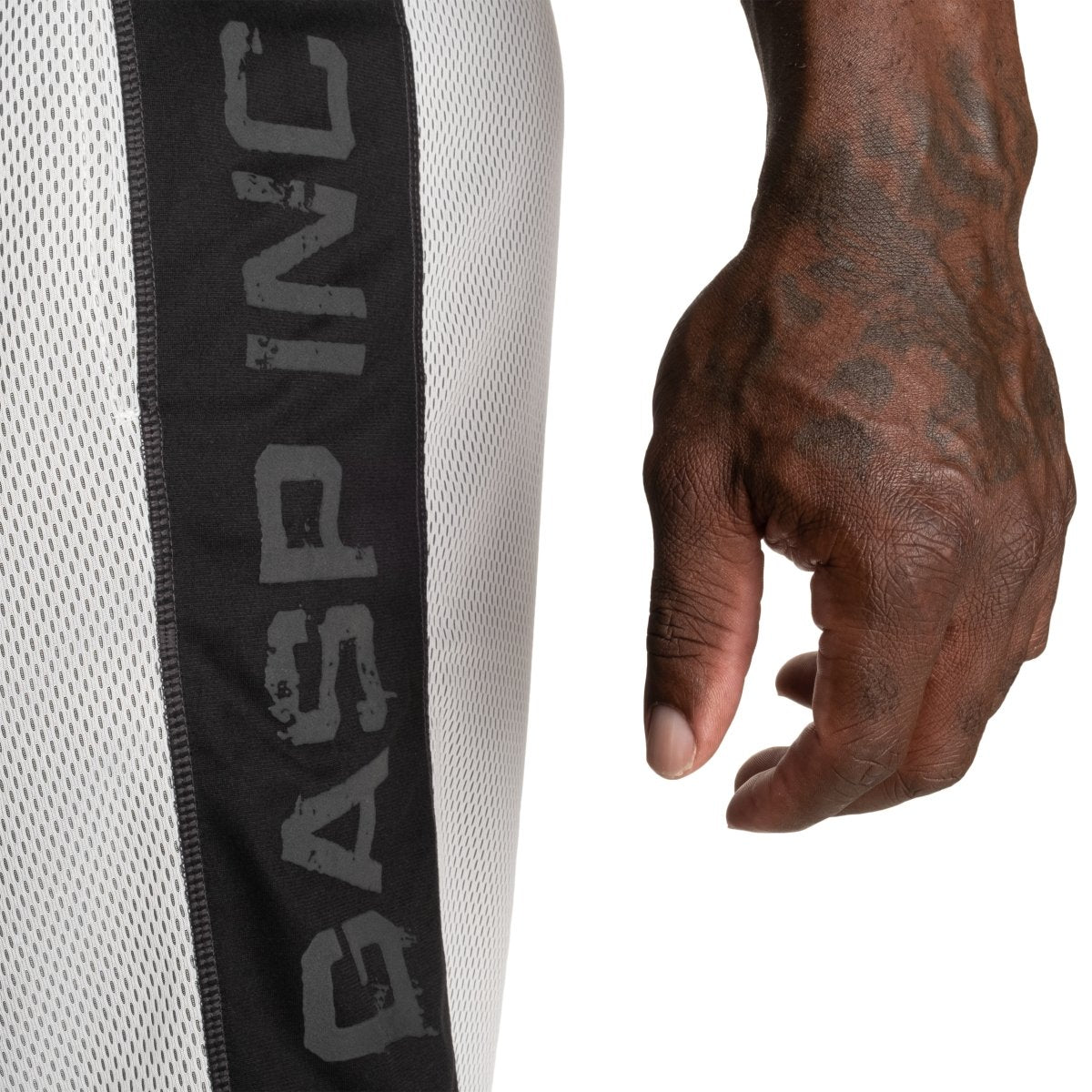 GASP No1 Mesh Shorts - White-Black - Urban Gym Wear