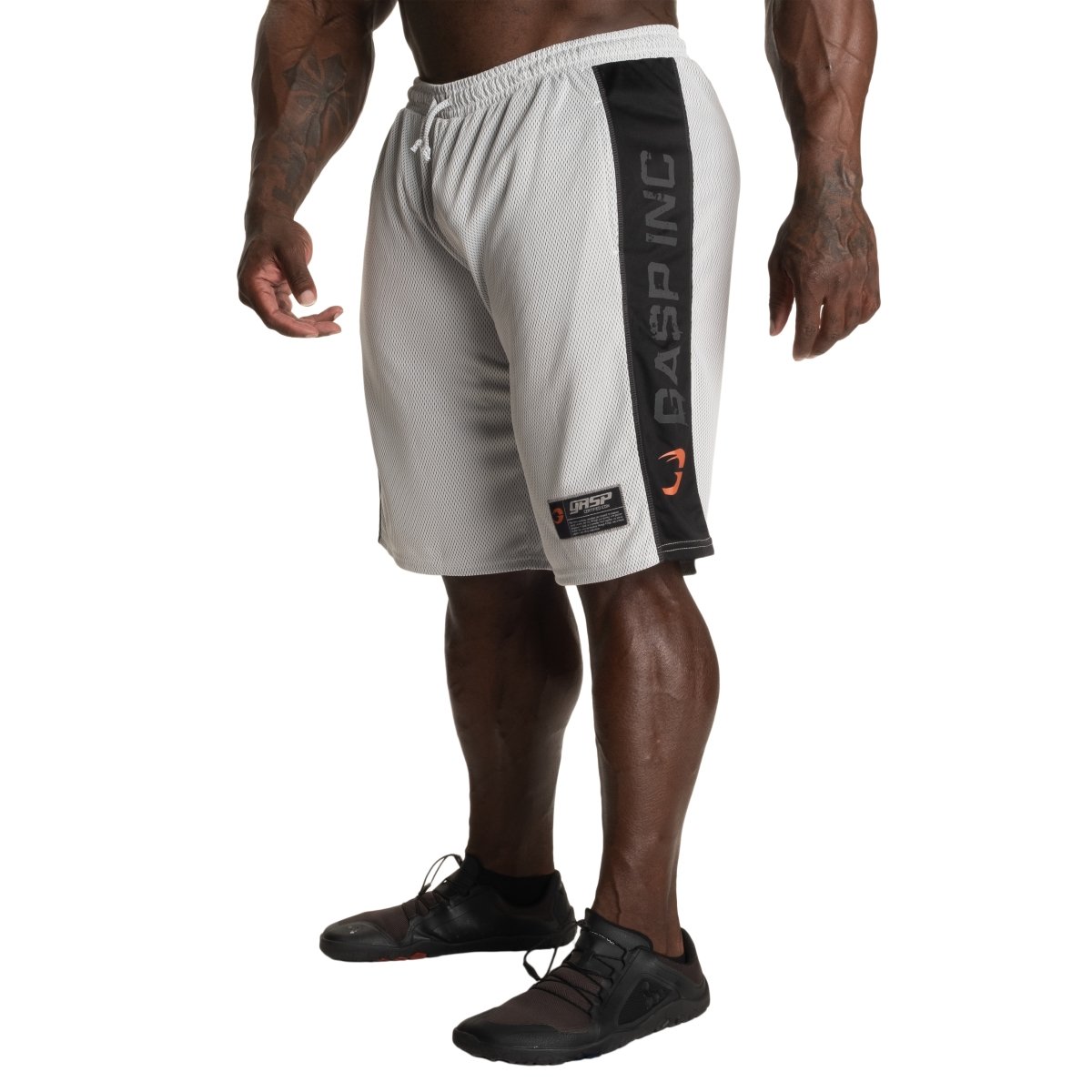 GASP No1 Mesh Shorts - White-Black - Urban Gym Wear