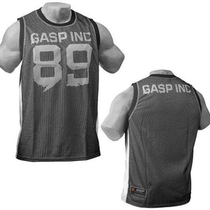GASP No1 Mesh Tank - Black-White - Urban Gym Wear