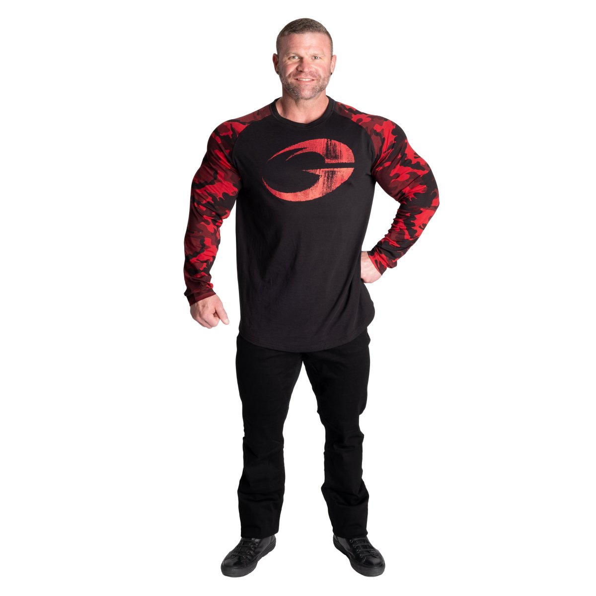 GASP Original Raglan LS - Black/Red Camo - Urban Gym Wear